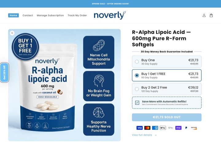 Page d'accueil de noverly.shop